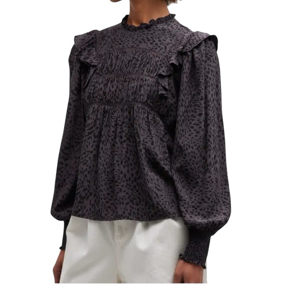Rails Tops - RAILS Kadi Top Spotted Slate Charcoal Gray Women's Small